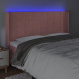  LED uzglavlje ružičasto 203x16x118/128 cm baršunasto | shoptok.hr