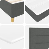 Box Spring Postelja z Blazino Temno Siva 160x200 cm Tkanina, (22051245) | Shoptok.si