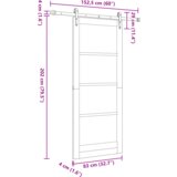 vidaXL Drsna vrata z nastavitvenim kompletom 'ORKDAL'83x202 cm | Shoptok.si