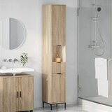 vidaXL Visoka kopalniška omara z vrati sonoma hrast 31.5 x 33 x 190 cm | Shoptok.si