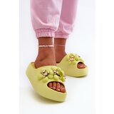 Boto Women's Foam Slippers With Decorations On Thick Sole Lime Bremavia | Eponuda.ba