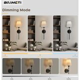 BRIMETI 2x brezžična stenska svetilka z baterijo | Shoptok.si