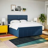  Krevet s oprugama i madracem plavi 200 x 200 cm od tkanine | shoptok.hr