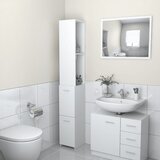 Furnova Kopalniška omarica bela 25x26,5x170 cm inženirski les, (21947184) | Shoptok.si