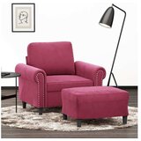 vidaXL Fotelj s stolčkom za noge vinsko rdeč 60 cm žamet | Shoptok.si