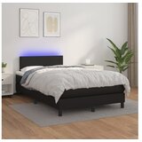  Box spring s madracem LED crni 120x200cm od umjetne kože | shoptok.hr