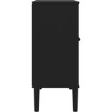  Komoda SENJA crna izgled ratana 80x35x80 cm masivna borovina | shoptok.hr