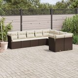 vidaXL 9-dijelni set vrtnih sofa s jastucima poliratan smeđi | shoptok.hr