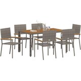  Komplet za jedilnico v vrtu 7 pcs Siva poli ratan, (5000288364) | Shoptok.si