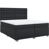  s oprugama i madracem crni 200x200 cm od umjetne kože | shoptok.hr