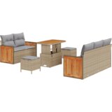  Set od 8 dijelova vrtne sofe s jastučićima bež poli ratan akacija | shoptok.hr