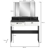 MID.YOU Kozmetična Miza Monte, Bela, Antracit | Shoptok.si