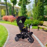 ECO TOYS Dječji tricikl sa okretnim sjedalom, ručkom za guranje, crna, | shoptok.hr
