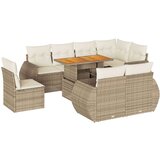 vidaXL 9-dijelni set vrtnih sofa s jastucima bež od poliratana | shoptok.hr