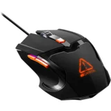 Optical Gaming Mouse with 6 programmable buttons, Pixart optical sensor, 4 levels of DPI and up to 3200, 3 million times key life, 1.65m PVC USB cable,rubber coating surface and colorful RGB lights, size:125*75*38mm, 140g