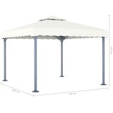 Sjenica s LED svjetlosnim trakama 300 x 300 cm krem aluminijska | shoptok.hr