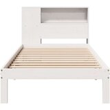 vidaXL Krevet s regalom za knjige bez madraca bijeli 75x190cm borovina | shoptok.hr