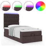 vidaXL Otomanski posteljni okvir z vzmetnico rjav 90x190 cm blago, (21609766) | Shoptok.si