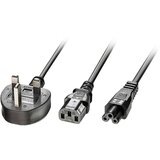 Lindy tok Y-kabel [1x VB vtič - 2x ženski konektor IEC C13\, 10 A\, deteljičast ženski konektor C5] 2.50 m črna, (20414635) | Shoptok.si
