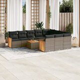 11-dijelni set vrtnih sofa od poliratana s jastucima sivi | shoptok.hr
