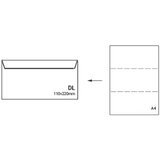 Kuverta amerikanka, 230 x 110 mm, z desnim okencem, 500 kosov, 90 g | Shoptok.si
