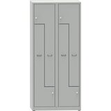  garderobna omara z, vxšxg 1800 x 800 x 500 mm, 4 predelki, svetlo sive barve | Shoptok.si