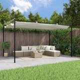 vidaXL Pergola s pomično streho krem 395x292x230 cm cene