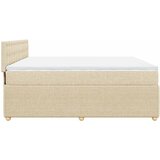  Krevet s oprugama i madracem krem 200 x 200 cm od tkanine | shoptok.hr