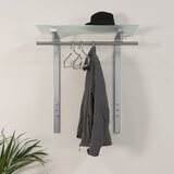 Spinder Design Kovinski stenski obešalnik v srebrni barvi s polico Dutch – | Shoptok.si
