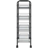vidaXL 4-nadstropni kuhinjski voziček črn 46x26x85 cm železo | Shoptok.si