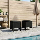  Vrtni otoman s jastukom 2 Komad Crna 38 x 38 x 45 cm PE ratan | shoptok.hr