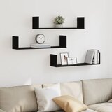 vidaXL Zidne police 3 kom crne 80x18x18 cm konstruirano drvo Cijene
