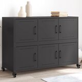 vidaXL Komoda črna 100,5x39x72 cm hladno valjano jeklo Cene