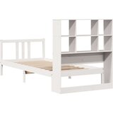 vidaXL Krevet s regalom za knjige bez madraca bijeli 90x200cm borovina | shoptok.hr