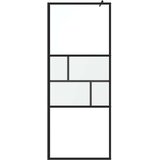  Zid za walk-in tuš Crna 80 x 195 x 0.5 cm Staklo i aluminij | Eponuda.ba