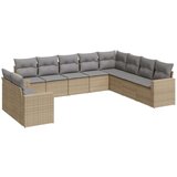  10-dijelni set vrtnih sofa s jastucima bež od poliratana | shoptok.hr