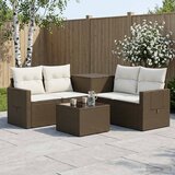  Set sofe 6 kom. Smeđa i krem bijela Poli Rattan i čelik | shoptok.hr