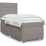 vidaXL Box spring postelja z vzmetnico taupe 90x190 cm blago | Shoptok.si