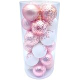  novogodišnje kugle 6cm set 24/1/ roze-bela | Eponuda.com