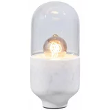WOOOD Bela namizna svetilka s steklenim senčnikom (višina 26 cm) Asel –