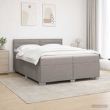  Boxspring krevet s madracem Sivosmeđa 200 x 200 cm Tkanina | shoptok.hr