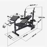 GORILA SPORTS Multifunkcionalna benč klupa dodacima za vežbanje i tegovima 100 kg (Crna) | Eponuda.com