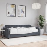 vidaXL Dnevna postelja z vzmetnico temno siva 90x200 cm žamet Cene
