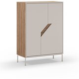 Marckeric Krem/u prirodnoj boji komoda u dekoru hrasta 85x120x40 cm Lilou – | shoptok.hr