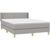  Box spring postelja z vzmetnico svetlo siva 140x200 cm blago, (20725382) | Shoptok.si