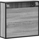 vidaXL Kopalniška omarica z ogledalom siva sonoma 65x20x60 cm inž. les | Shoptok.si