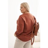 Kesi Włoski Women's Plus Size washed hoodie with a print graphite | Shoptok.si