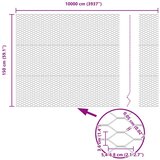  Heksagonalna ograda Pocinčani čelik 10000 x 0.05 x 150 cm | shoptok.hr