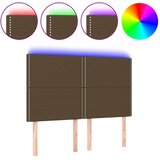  LED uzglavlje tamnosmeđe 144x5x118/128 cm od tkanine | shoptok.hr