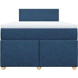 vidaXL Box spring postelja z vzmetnico modra 120x190 cm blago, (21310302) | Shoptok.si